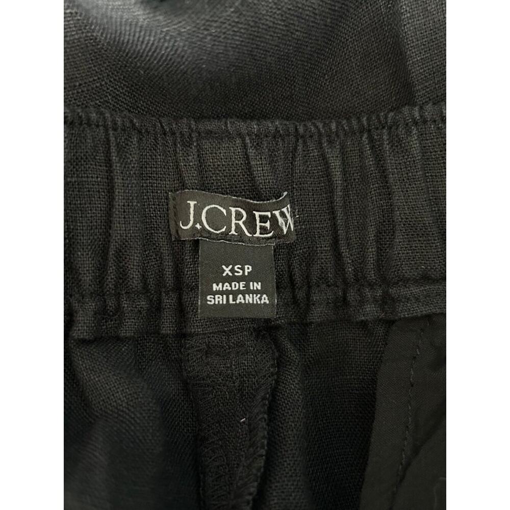 J.Crew Re-Imagined 100% Linen Wide Leg Cropped Pants Black XSP Petite - Picture 7 of 11
